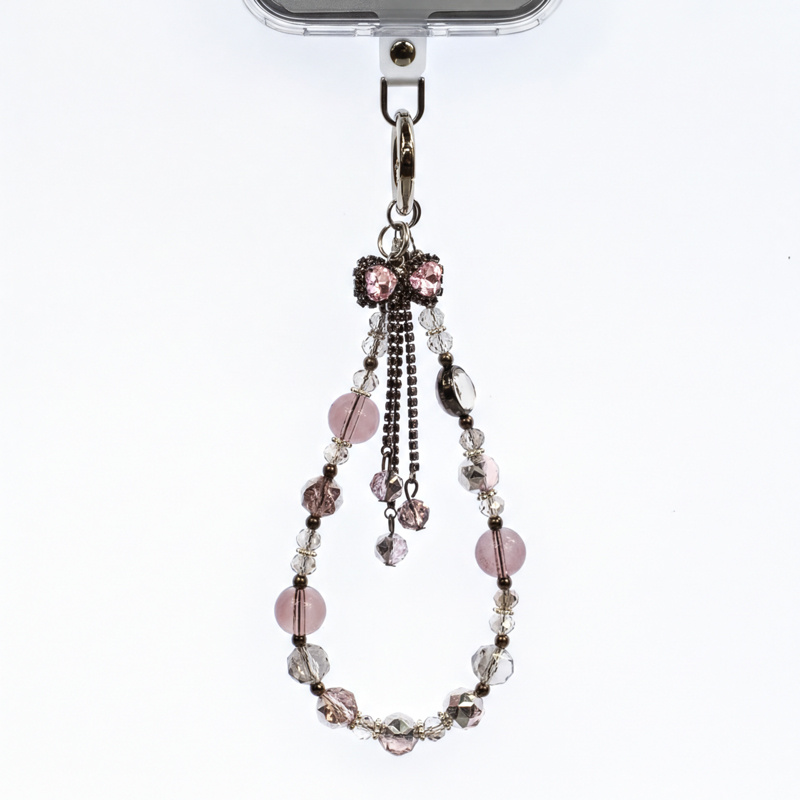 Crong Phone Charm Pink Bow – каишка за китка за телефон с декоративна панделка