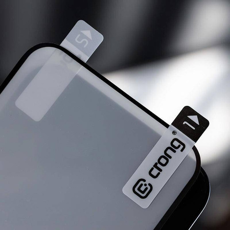 Crong 7D Nano Flexible Glass - Нечупливо 9H хибридно стъкло за целия екран на iPhone 14 Pro