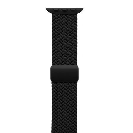 Crong Wave Band - Correa trenzada para Apple Watch de 44/45/46/49 mm (negra)