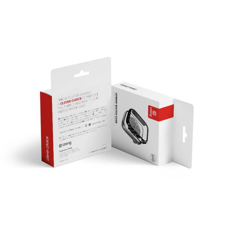 Crong Hybrid Watch Case - Custodia con vetro per Apple Watch 45mm (Carbonio)