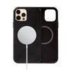 Etui Crong Essential Cover Magnetic do iPhone 12 Pro Max MagSafe Skórzane Black