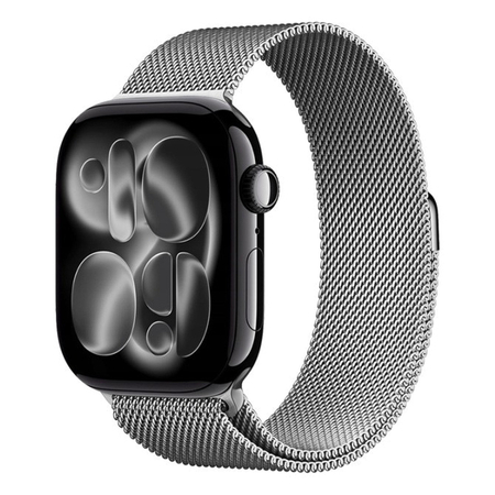 Bransoleta Crong Milano Steel do Apple Watch 49/46/45/44 mm Srebrna Pasek