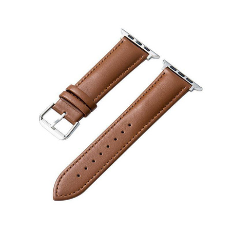 Crong Noble Band - Naturlederarmband für Apple Watch 38/40/41 mm (Mokka)