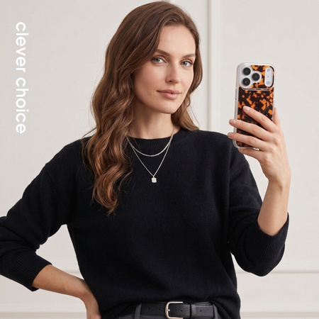 Crong Deluxe MAG Cover - iPhone 17 Pro Max MagSafe Hülle (Schildpatt)