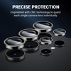 Crong Lens Ring - Gehärtetes Glas für die Kameralinse des Samsung Galaxy S24 Ultra (schwarz)
