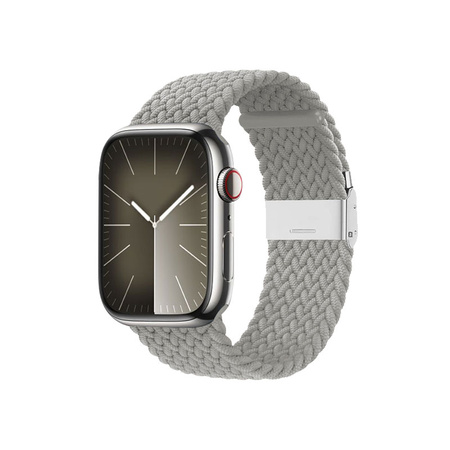 Crong Wave Band - Pletený řemínek pro Apple Watch 38/40/41 mm (světle šedý)