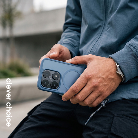 Carcasă Crong Hybrid Matte Magnetic - Xiaomi 17 MagSafe (albastră)