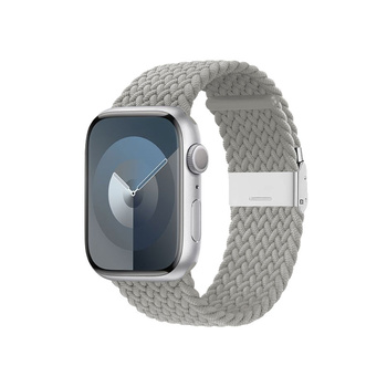 Crong Wave Band - Pletený řemínek pro Apple Watch 38/40/41 mm (světle šedý)