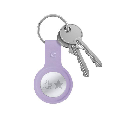 Crong Silicone Case with Key Ring - Schutzhülle für Apple AirTag 1 / 2 Schlüsselanhänger (Violett)