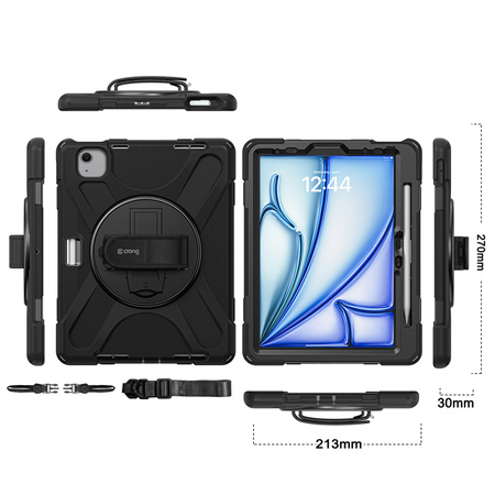 Crong Defender Plus – Pancerne etui iPad Air 11” M3 (2025) / M2 (2024) (czarny)