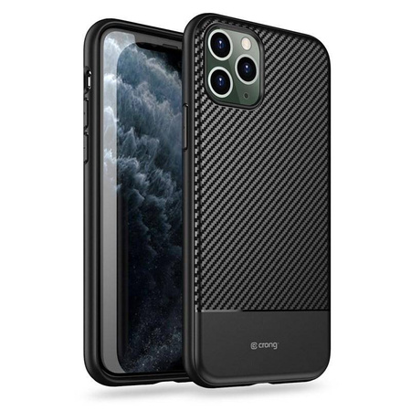 Crong Prestige Carbon Cover - Θήκη iPhone 11 Pro Max (μαύρο)