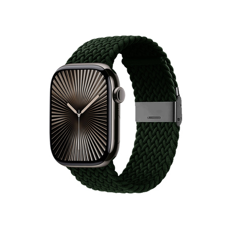 Crong Wave Band - Pletený řemínek pro Apple Watch 38/40/41 mm (zelený)