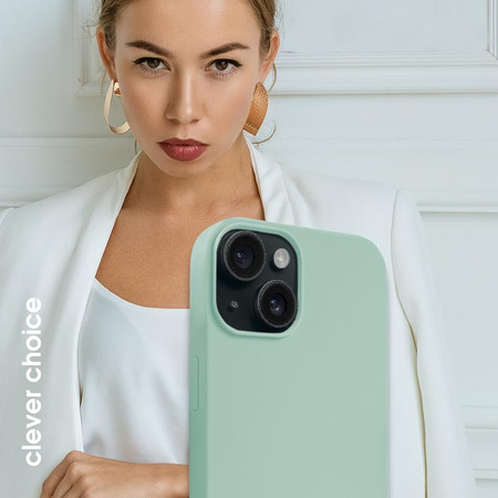 Etui Crong Color Cover Magnetic do iPhone 15 MagSafe Silikonowe Miętowe