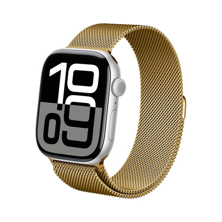 Crong Milano Steel - Stainless Steel Strap for Apple Watch 38/40/41 mm (Gold)