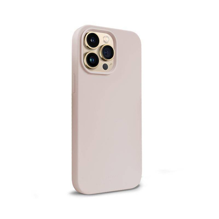 Etui Crong Color Cover do iPhone 14 Pro Silikon Piaskowy Róż z Mikrofibrą