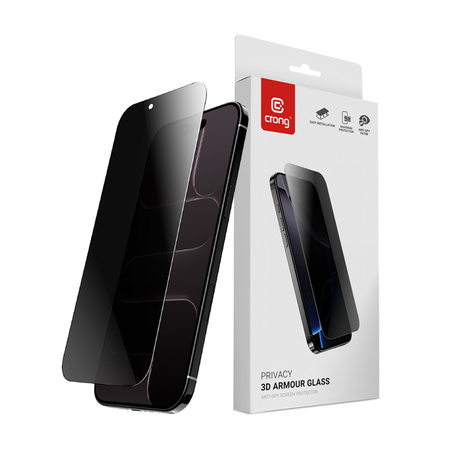 Crong Privacy 3D Armor Glass - Vidrio templado de privacidad para iPhone Air