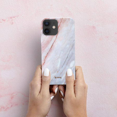 Crong Marble Case - pouzdro pro iPhone 12 Mini (růžové)