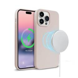 Crong Color Cover Magnetic - Silicone Case with MagSafe for iPhone 14 Pro (sand pink)