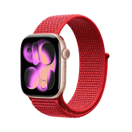 Crong Nylon - Sportarmband für Apple Watch 38/40/41/42 mm (Red Fusion)