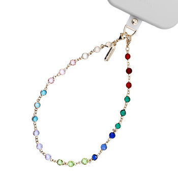 Abalorio para teléfono Crong - Colgante con cordón (gemas arcoíris)