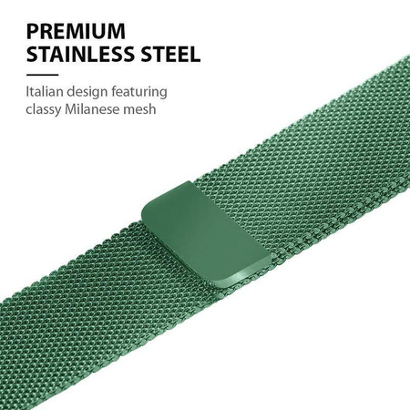 Crong Milano Steel - Stainless Steel Strap for Apple Watch 42/44/45/49 mm (green)