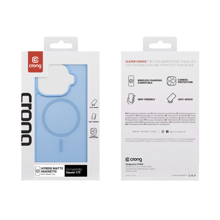 Etui Crong Hybrid MATTE™ Magnetic do Xiaomi 17T MagSafe Niebieskie Wytrzymałe