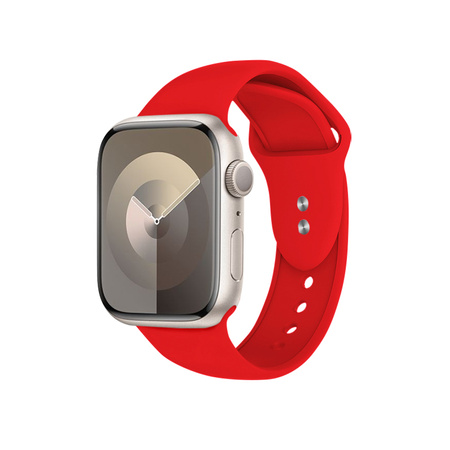 Pasek Crong Liquid do Apple Watch 42/41/40/38 mm Czerwony Silikonowy