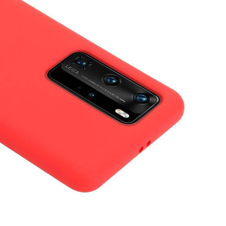 Etui Crong Color Cover do Huawei P40 Pro Silikonowe Czerwone z Mikrofibrą