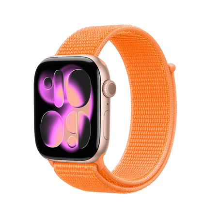 Correa deportiva Crong de nailon para Apple Watch de 38/40/41/42 mm (naranja tropical)