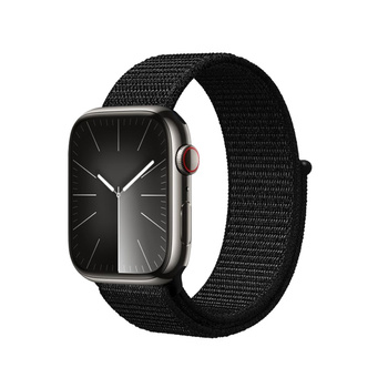 Crong Nylon Reflex - Sport Band for Apple Watch 44/45/46/49 mm (Black)
