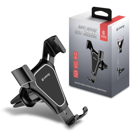 Uchwyt Samochodowy do Telefonu na Kratkę Nawiewu Crong Gravity Auto-Clip Car Holder Czarny