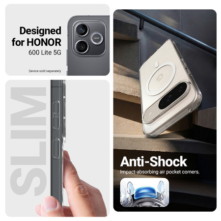 Crong Hybrid Clear Magnetic - Custodia MagSafe per Honor 600 Lite 5G (Trasparente)
