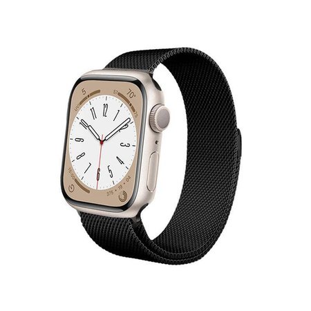 Crong Milano Steel - Edelstahlarmband für Apple Watch 42/44/45/49 mm (schwarz)