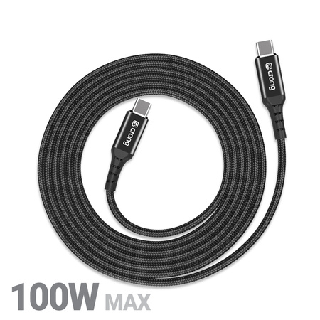 Crong Armor Link - Kabel 100W 5A USB-C do USB-C Power Delivery Fast Charging 200cm (czarny)