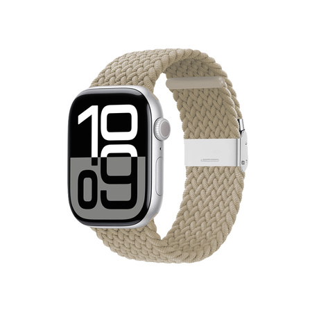 Curea Crong Wave - Curea împletită pentru Apple Watch 38/40/41/42 mm (bej piatră)
