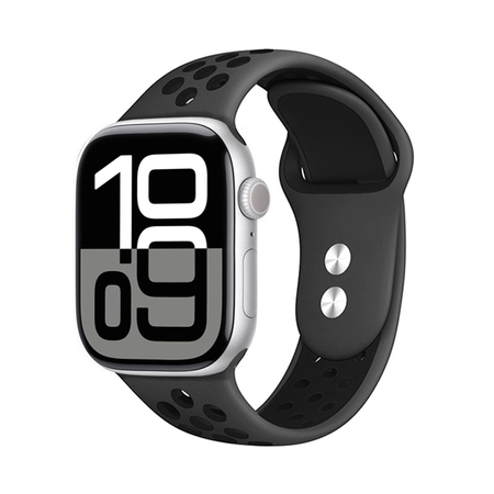 Crong Duo Sport - Каишка за Apple Watch 38/40/41/42 мм (сива/черна)