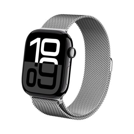 Crong Milano Steel - Stainless Steel Strap for Apple Watch 42/44/45/49 mm (silver)