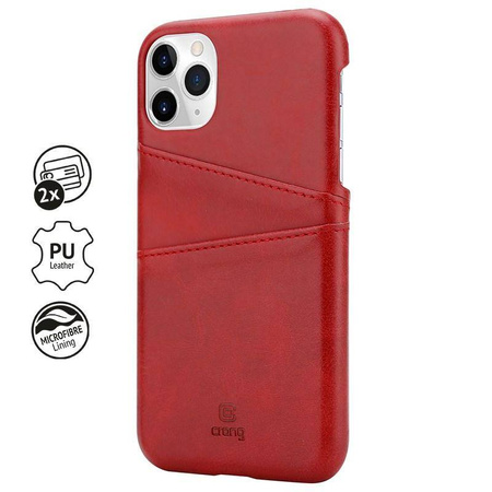 Crong Neat Cover - Θήκη iPhone 11 Pro με τσέπες (κόκκινο)