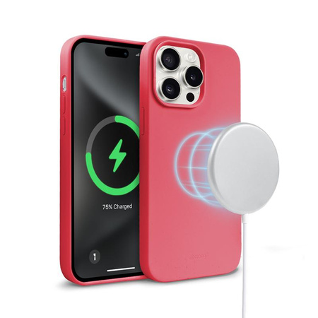 Etui Crong Color Cover Magnetic do iPhone 15 Pro MagSafe Silikonowe Różowe