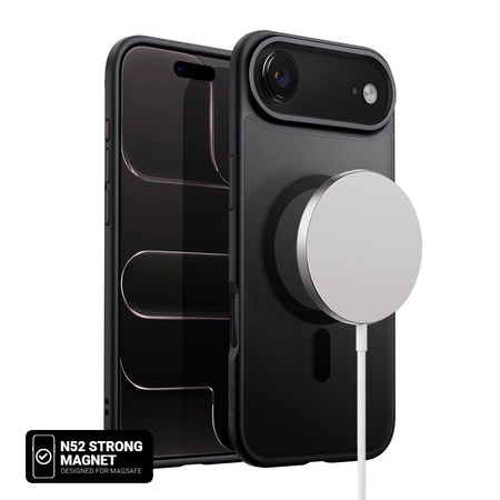Crong Hybrid Frost MAG Cover - Etui MagSafe iPhone Air (czarny)
