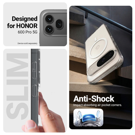 Custodia Crong Hybrid Clear Magnetic - MagSafe per Honor 600 Pro 5G (Trasparente)