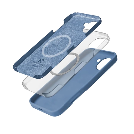 Crong Color Cover Magnetic - Silikon Case mit MagSafe für iPhone 16 (blau)