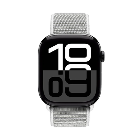 Crong Nylon - Sportovní řemínek pro Apple Watch 44/45/46/49 mm (Stříbrně šedý)