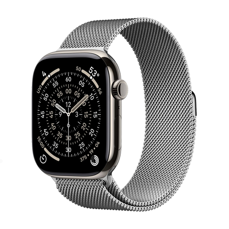 Crong Milano Steel - Rozsdamentes acél szíj Apple Watch 44/45/46/49 mm-hez (Ezüst)