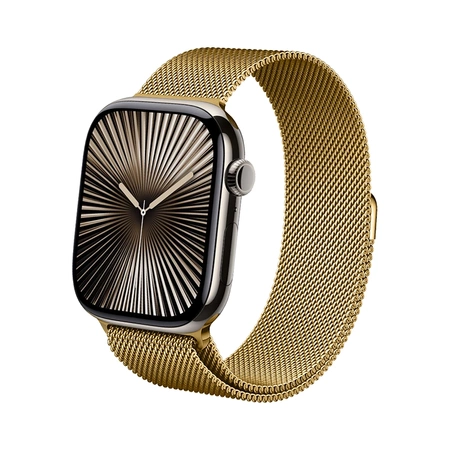 Crong Milano Steel - Milanaisearmband für Apple Watch 44/45/46/49 mm (gold)