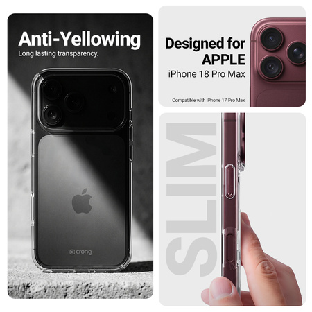Cover trasparente Crong per iPhone 18 Pro Max / 17 Pro Max (trasparente)