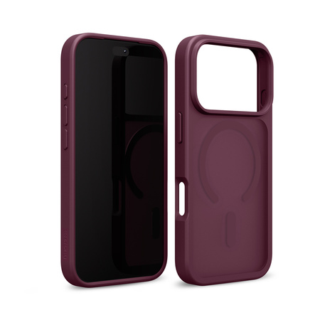 Crong Hybrid Matte Magnetic - MagSafe калъф за iPhone 18 Pro / 17 Pro (бордо)