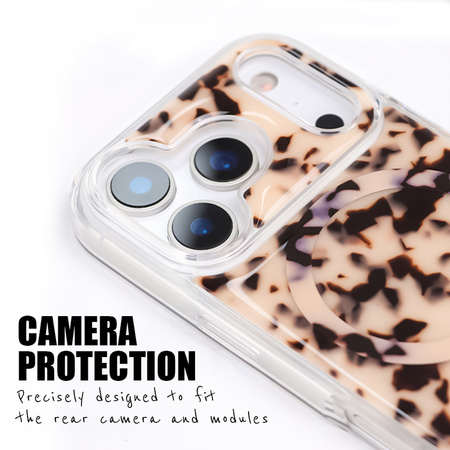 Etui Crong Deluxe MAG Cover do iPhone 17 Pro MagSafe Blonde Tortoise Beżowe Kobiece