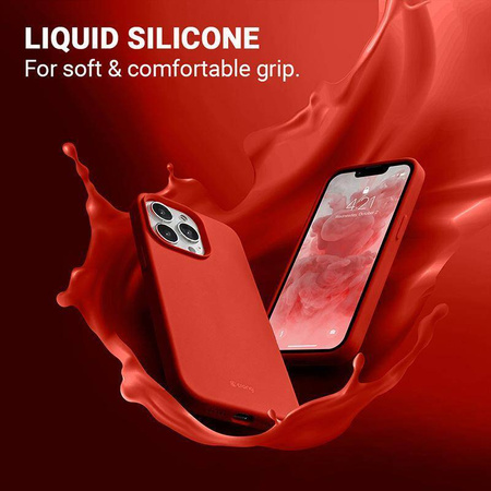 Crong Color Cover - Silikonhülle für iPhone 13 Pro Max (rot)