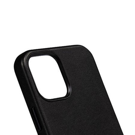 Crong Essential Cover Magnetic - Δερμάτινη θήκη MagSafe για iPhone 12 Pro Max (μαύρο)